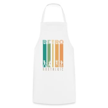 Retro Bars and Silhouettes Nostalgia - Cooking Apron - white - Front - AI Model Male 185 dark (185cm)