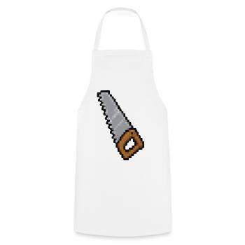 Scie à pixel - Tablier de cuisine - blanc - Devant - AI Model Male 185 dark (185cm)