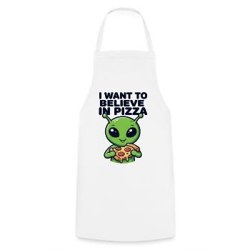 I Want To Believe In Pizza Alien - Kochschürze - Weiß - Vorne - AI Model Male 185 dark (185cm)