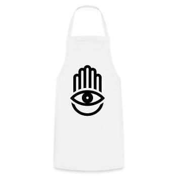 hand of Fatma Hamsa - Cooking Apron - white - Front - AI Model Male 185 dark (185cm)