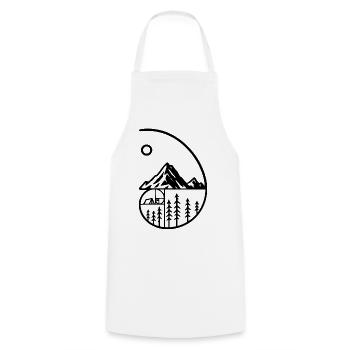 Montagne Camping Nature Minimaliste - Tablier de cuisine - blanc - Devant - AI Model Male 185 dark (185cm)