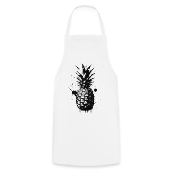 Pineapple Spray Black - Cooking Apron - white - Front - AI Model Male 185 dark (185cm)