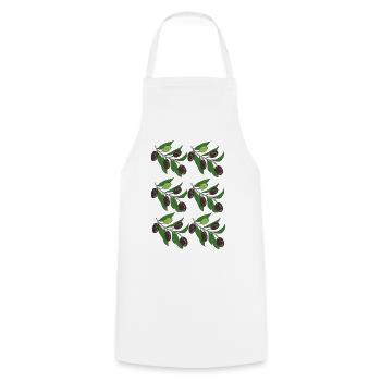 Olive Branch Pattern - Cooking Apron - white - Front - AI Model Male 185 dark (185cm)