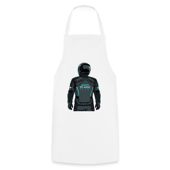Motard - Né pour rouler - Tablier de cuisine - blanc - Devant - AI Model Male 185 dark (185cm)