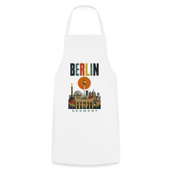 Berlin Germany Retro City Skyline - Kochschürze - Weiß - Vorne - AI Model Male 185 dark (185cm)