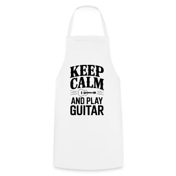 Bleib ruhig und spiel Gitarre - Kochschürze - Weiß - Vorne - AI Model Male 185 dark (185cm)