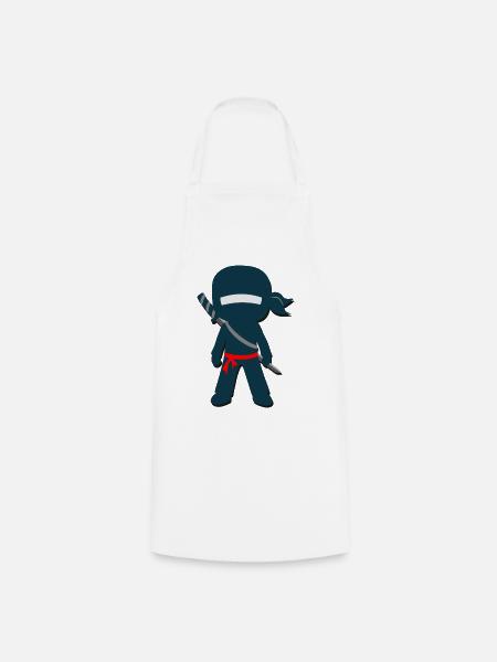 Ninja mit Schwert - Kochschürze - Weiß