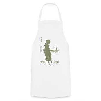 Ctrl+Alt+Esc Stadt-Silhouette - Kochschürze - Weiß - Vorne - AI Model Male 185 dark (185cm)