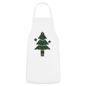 Minimaler Weihnachtsbaum mit Lichtern - Kochschürze - Weiß - Vorne - AI Model Male 185 dark (185cm)
