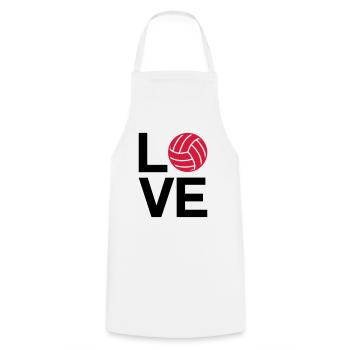 love volleyball - Cooking Apron - white - Front - AI Model Male 185 dark (185cm)