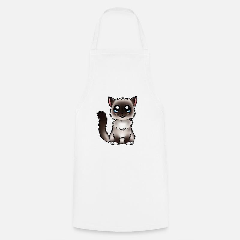 Birman - Seal Point - Tablier de cuisine - blanc