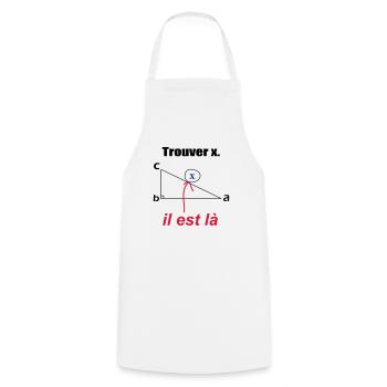 x est ici - Tablier de cuisine - blanc - Devant - AI Model Male 185 dark (185cm)