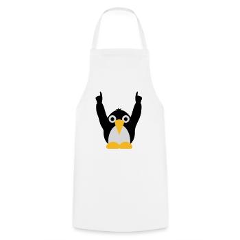 party_pinguine_f3 - Cooking Apron - white - Front - AI Model Male 185 dark (185cm)