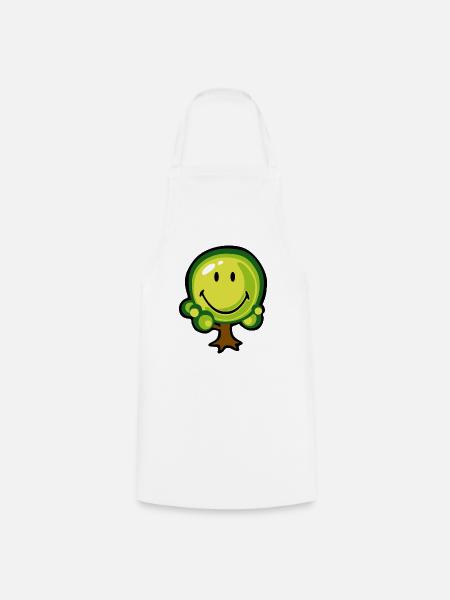 Smiley Oak Tree - Kochschürze - Weiß