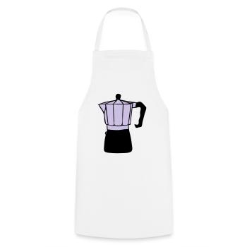 Kaffee - Kochschürze - Weiß - Vorne - AI Model Male 185 dark (185cm)