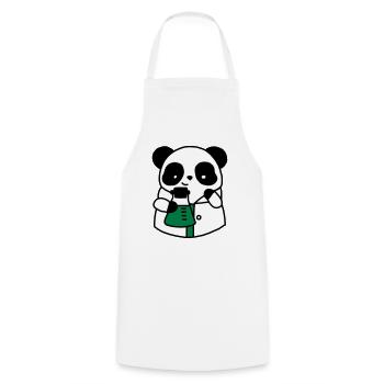 Panda chemical scientist technical biologist - Cooking Apron - white - Front - AI Model Male 185 dark (185cm)