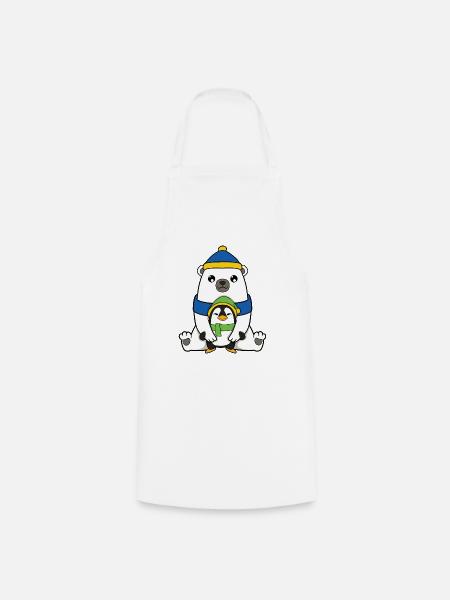 Eisbär mit Pinguin - Kochschürze - Weiß