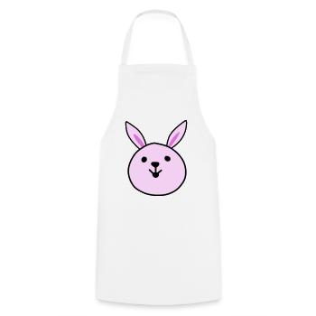 Cute pink rabbit - Cooking Apron - white - Front - AI Model Male 185 dark (185cm)