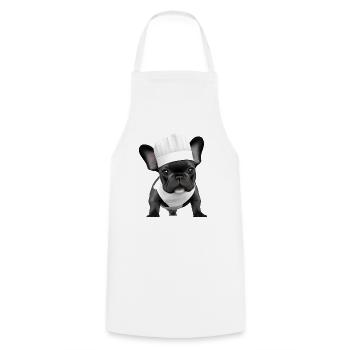 Bulldogge Hunde Hundebesitzer Gastronom Hund Köche - Kochschürze - Weiß - Vorne - AI Model Male 185 dark (185cm)