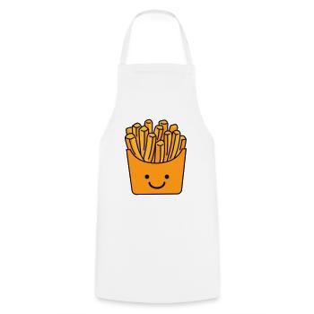 pommes smile - Kochschürze - Weiß - Vorne - AI Model Male 185 dark (185cm)