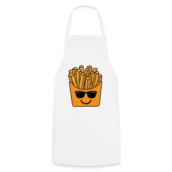 pommes cool - Kochschürze - Weiß - Vorne - AI Model Male 185 dark (185cm)