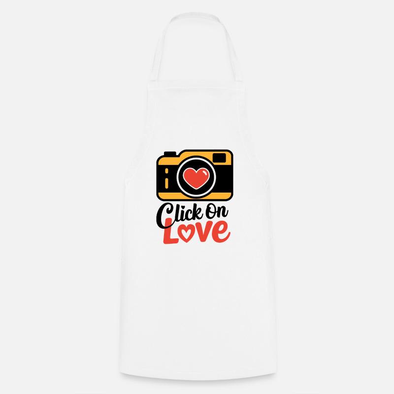 Click On Love - Cooking Apron - white