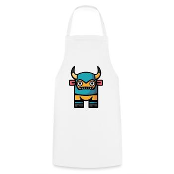 Taureau Halloween Bande dessinée drôle - Tablier de cuisine - blanc - Devant - AI Model Male 185 dark (185cm)