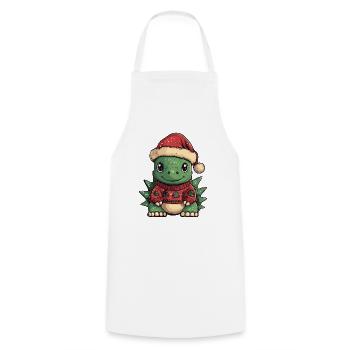 Dinosaur stegosaurus Christmas - Cooking Apron - white - Front - AI Model Male 185 dark (185cm)