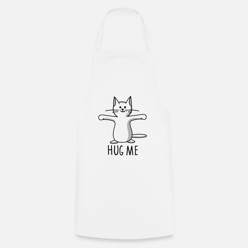 Hug me - cat (a) - Tablier de cuisine - blanc