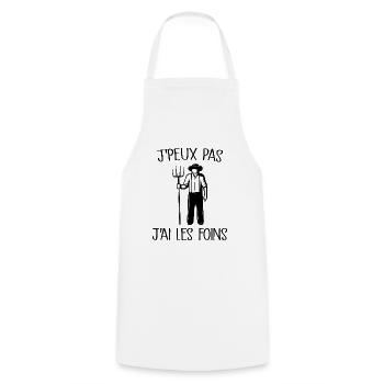 Je Peux Pas J'ai Les Foins - Tablier de cuisine - blanc - Devant - AI Model Male 185 dark (185cm)