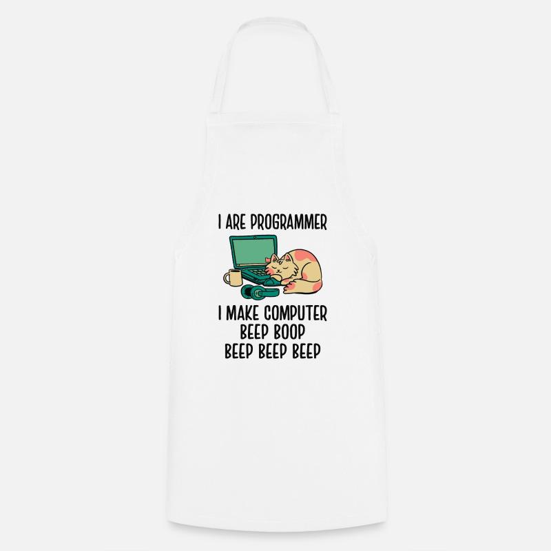 I Are Programmer I Make Computer Beep Bop Coder So - Kochschürze - Weiß