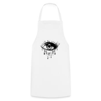 Weinendes Auge Realistischer Tattoo Style - Kochschürze - Weiß - Vorne - AI Model Male 185 dark (185cm)