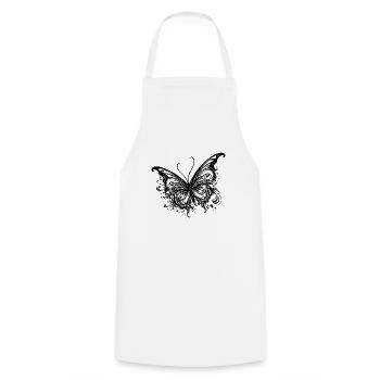 Pretty Tattoo Kids Lines Style Butterfly - Cooking Apron - white - Front - AI Model Male 185 dark (185cm)