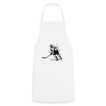 Cooler Eishockey Spieler Fan Motiv - Kochschürze - Weiß - Vorne - AI Model Male 185 dark (185cm)