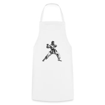 Karate Suit Tattoo Black Belt Fighting Style - Cooking Apron - white - Front - AI Model Male 185 dark (185cm)