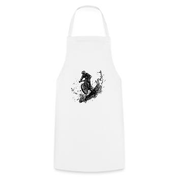 Pluie, Cycliste, Boue, Forêt, Descente - Tablier de cuisine - blanc - Devant - AI Model Male 185 dark (185cm)