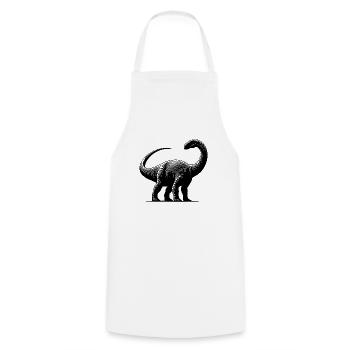 Massive Brachiosaurus Dino Dinosaur - Cooking Apron - white - Front - AI Model Male 185 dark (185cm)