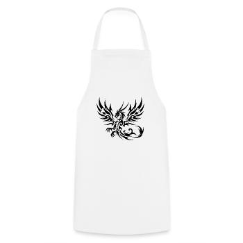 Élégant Dragon de tatouage tribal avec des ailes - Tablier de cuisine - blanc - Devant - AI Model Male 185 dark (185cm)