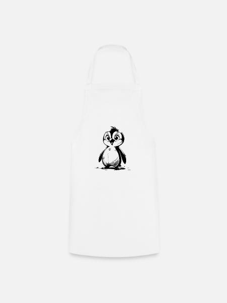 Pinguin Cartoon Pinguine Zeichnung Style - Kochschürze - Weiß