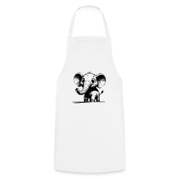 Cuddly children's elephant with huge trunk ears - Cooking Apron - white - Front - AI Model Male 185 dark (185cm)