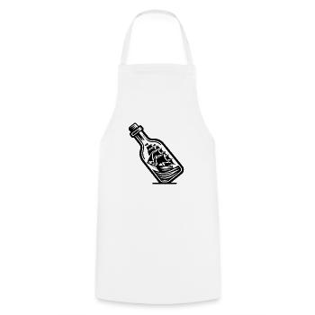 Ship in a bottle Sailing ship with sails - Cooking Apron - white - Front - AI Model Male 185 dark (185cm)