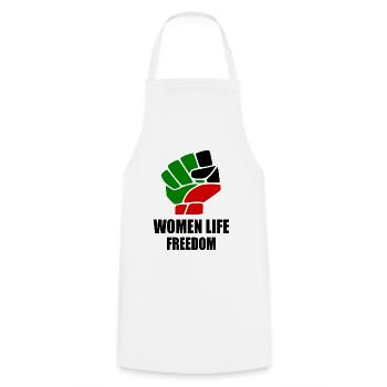 Women life freedom - Tablier de cuisine - blanc - Devant - AI Model Male 185 dark (185cm)