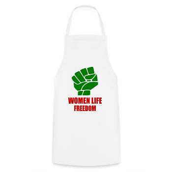 Women life freedom - Cooking Apron - white - Front - AI Model Male 185 dark (185cm)