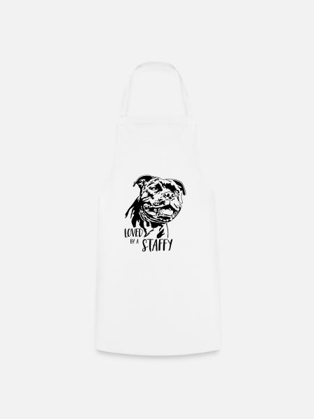 STAFFORDSHIRE BULL TERRIER Staffy Wilsigns - Cooking Apron - white