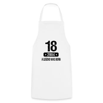 Vintage 18 years built in 2004 A Legend Was Born - Cooking Apron - white - Front - AI Model Male 185 dark (185cm)