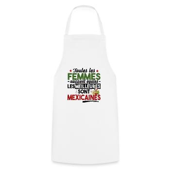 Mexicaine Mexique Femme Cadeau Espagnol Humour - Tablier de cuisine - blanc - Devant - AI Model Male 185 dark (185cm)