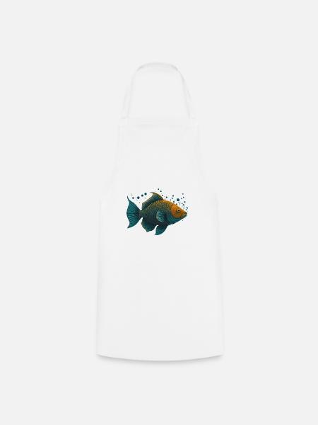 Fisch Illustration - Kochschürze - Weiß