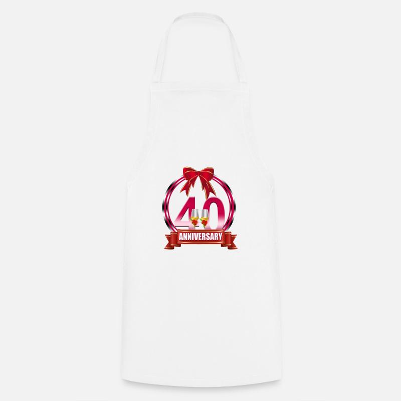 40th wedding Anniversary Ruby wedding anniversary - Cooking Apron - white