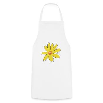 jolie fleur hippie rigolote humour drôle - Tablier de cuisine - blanc - Devant - AI Model Male 185 dark (185cm)