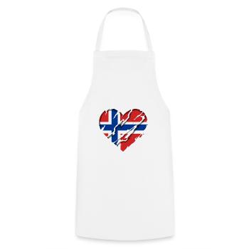 Drapeau de la Norvège Scandinavie Drapeau norvégien - Tablier de cuisine - blanc - Devant - AI Model Male 185 dark (185cm)